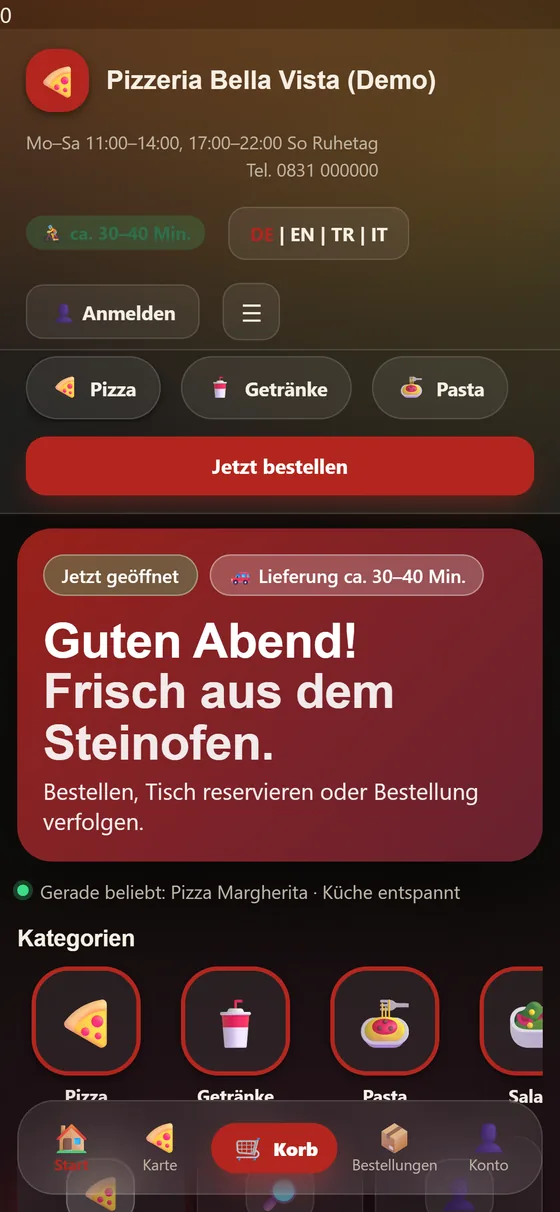 IQ-Gastro Online-Shop auf dem Handy